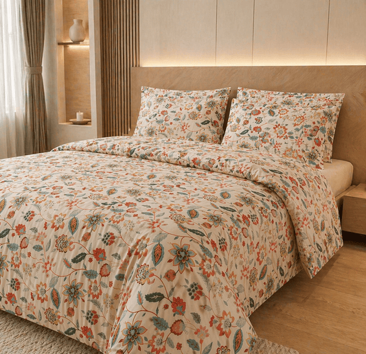 Reysha Digital Print Colour Premium Cotton Bedsheet -Iran's Persian Garden ( Thread Count 400 )