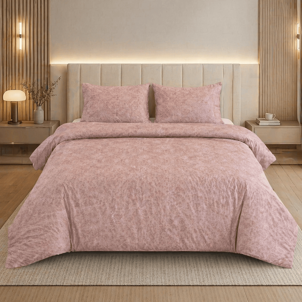 Reysha Digital Print Colour Premium Cotton Bedsheet - Paisley Rose ( Thread Count 400 )
