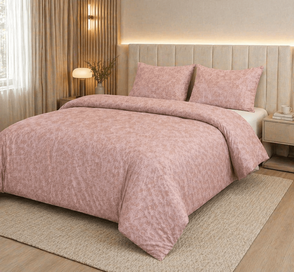 Reysha Digital Print Colour Premium Cotton Bedsheet - Paisley Rose ( Thread Count 400 )