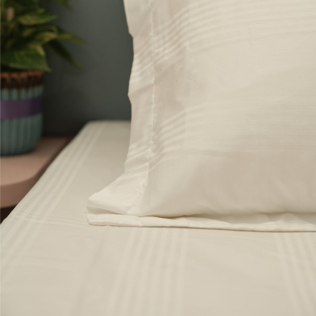 Jacquard Luxe Lines – Pearl White 400 TC