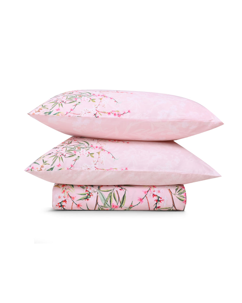 Reysha Digital Print Colour Premium Cotton Bedsheet - Cherry Blossom ( Thread Count 400 )