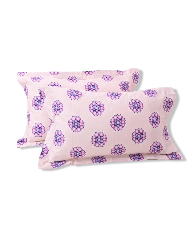 Reysha Digital Print Colour Premium Cotton Bedsheet- Peacock Meadow ( Thread Count 400 )