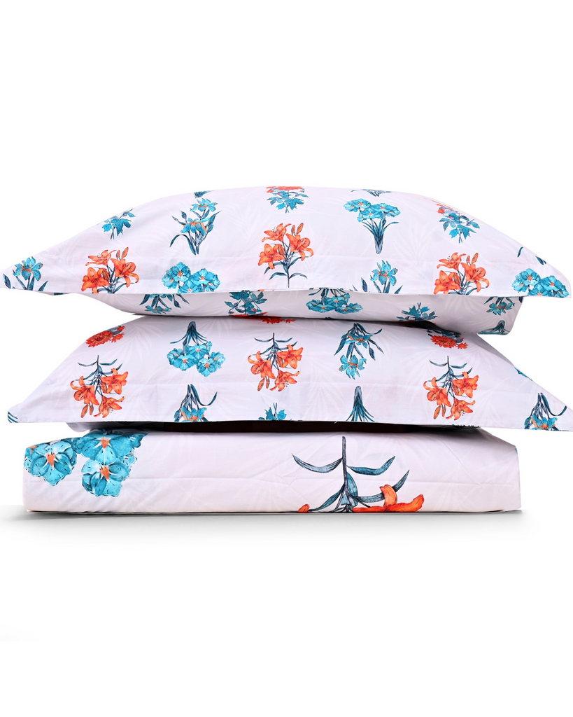 Reysha Digital Print Colour Premium Cotton Bedsheet - Floral Bliss ( Thread Count 300 )