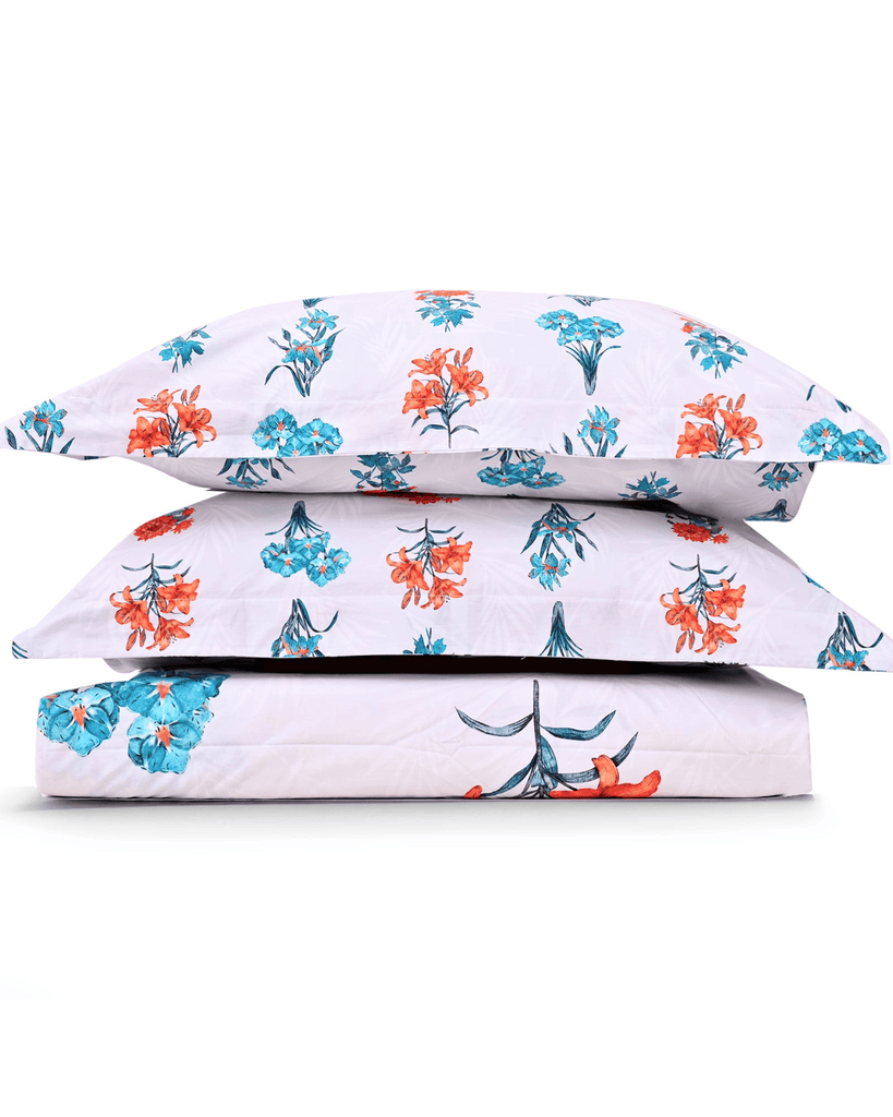 Reysha Digital Print Colour Premium Cotton Bedsheet - Floral Bliss ( Thread Count 300 )