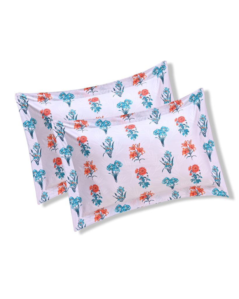 Reysha Digital Print Colour Premium Cotton Bedsheet - Floral Bliss ( Thread Count 300 )