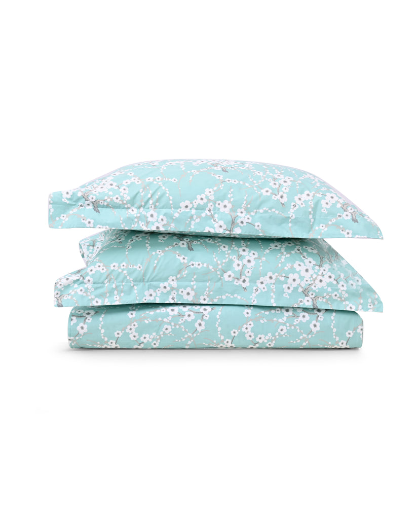 Reysha Digital Print Colour Premium Cotton Bedsheet - Sakura Blossom ( Thread Count 300 )