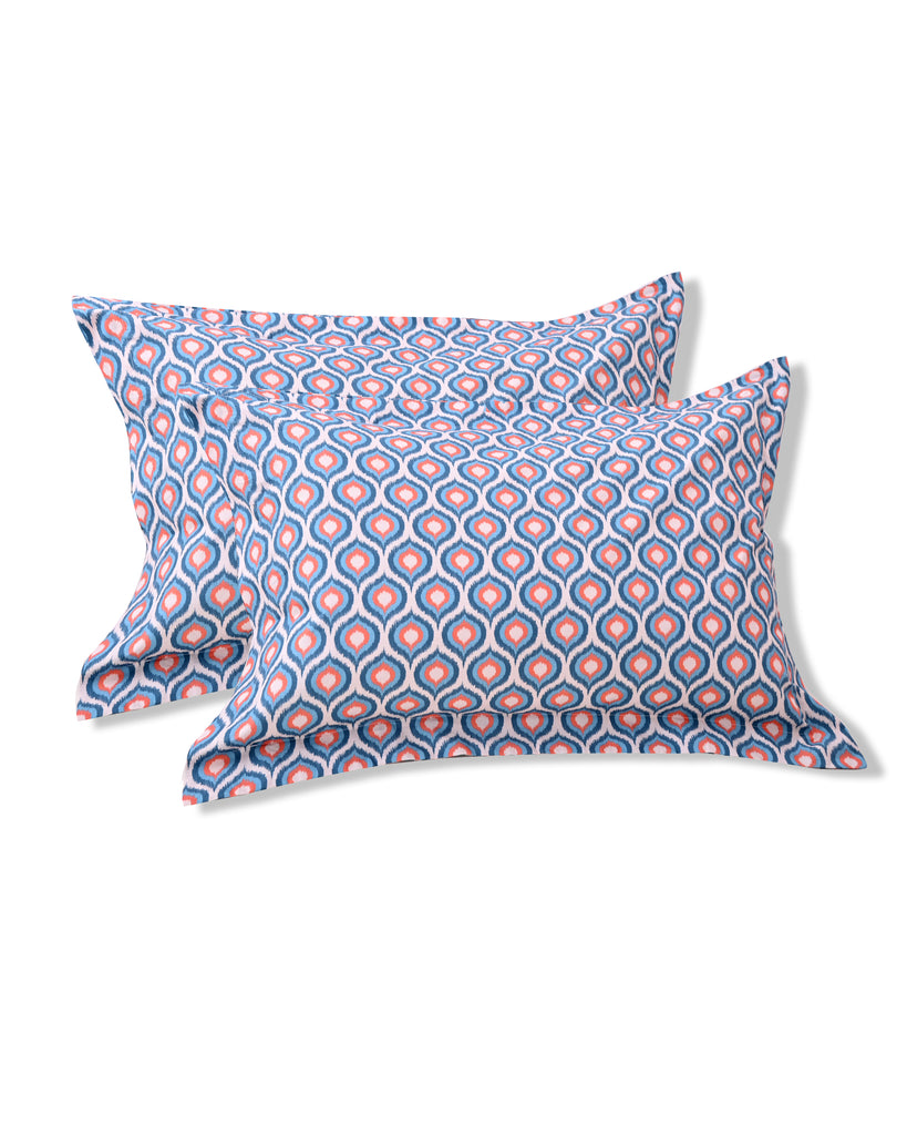 Reysha Digital Print Colour Premium Cotton Bedsheet - Ikkat Essence ( Thread Count 300 )