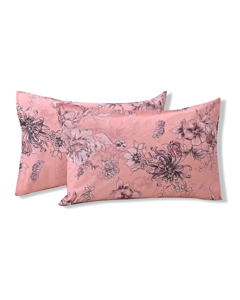 Reysha Digital Print Colour Premium Cotton Bedsheet - Fleurs De Paris ( Thread Count 400 )