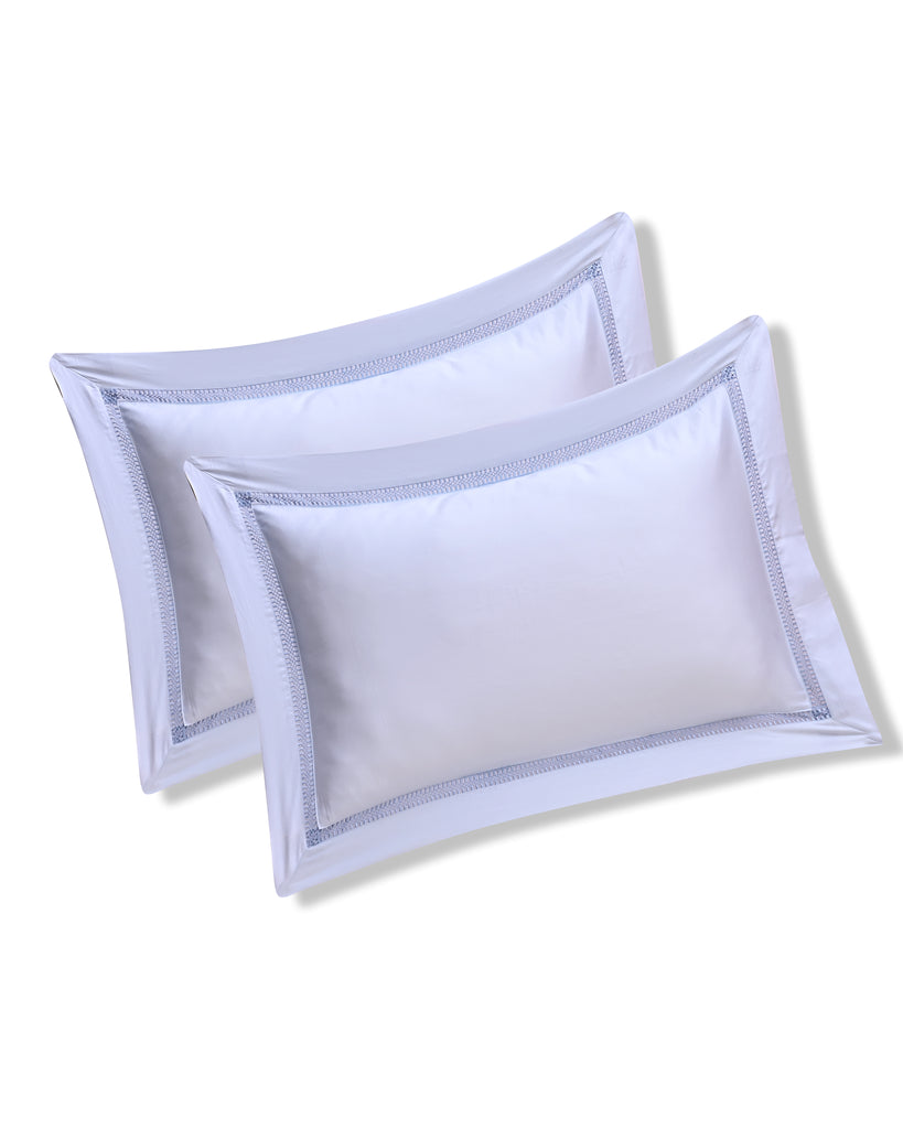 Reysha Solid Colour Premium Cotton Bedsheet - Sky ( Thread Count 300 )