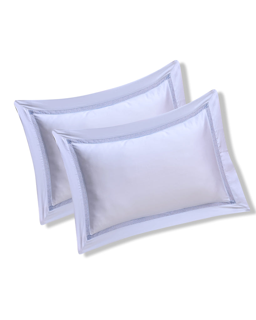 Reysha Solid Colour Premium Cotton Bedsheet - Sky ( Thread Count 300 )