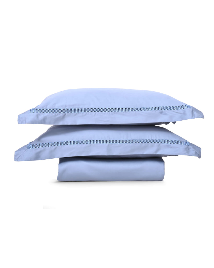 Reysha Solid Colour Premium Cotton Bedsheet - Sky ( Thread Count 300 )
