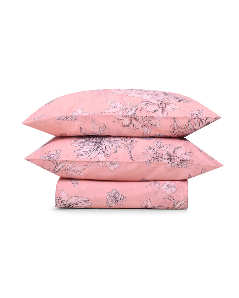 Reysha Digital Print Colour Premium Cotton Bedsheet - France's Fleurs De Paris ( Thread Count 400 )