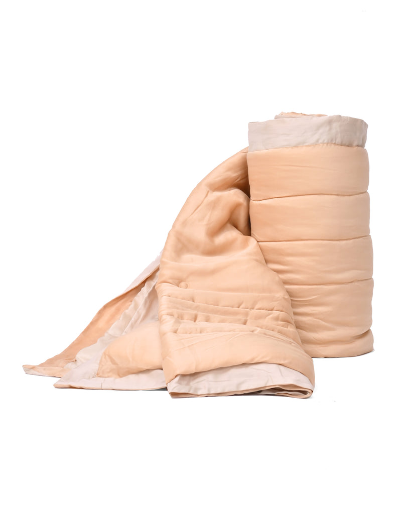 Reysha Comforter Premium Cotton - Sand & White ( Thread Count 320 )