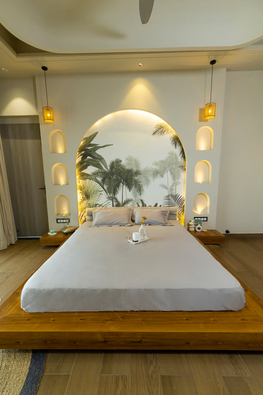 Reysha Solid Colour Premium Cotton Bedsheet - Ashwood Grey ( Thread Count 300 )