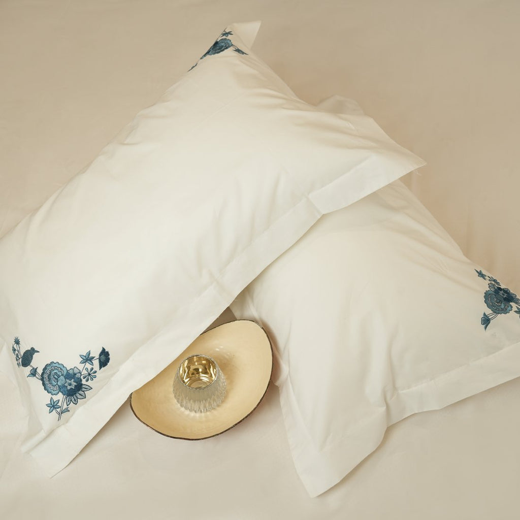 Reysha Embroidery Cotton Bedsheet Whispering Wings- 400 TC