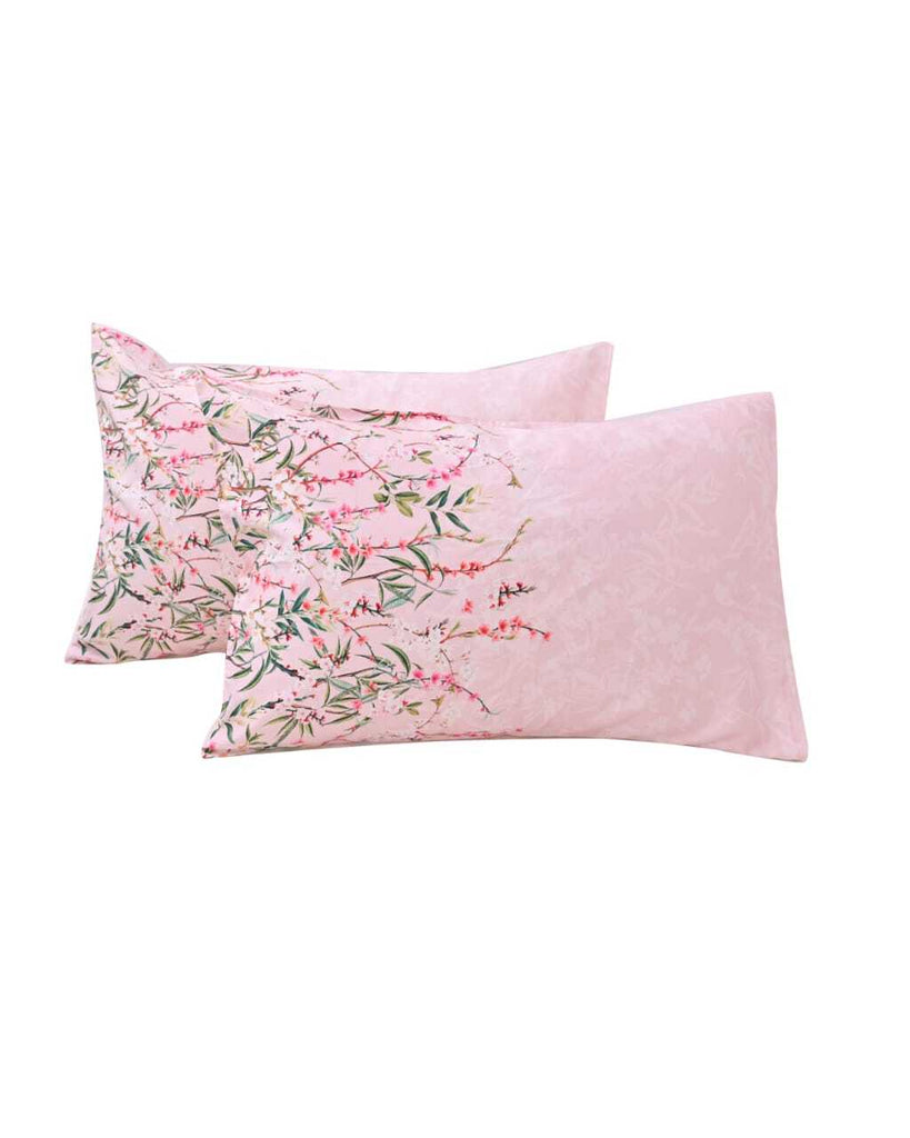 Reysha Digital Print Colour Premium Cotton Bedsheet - Cherry Blossom ( Thread Count 400 )