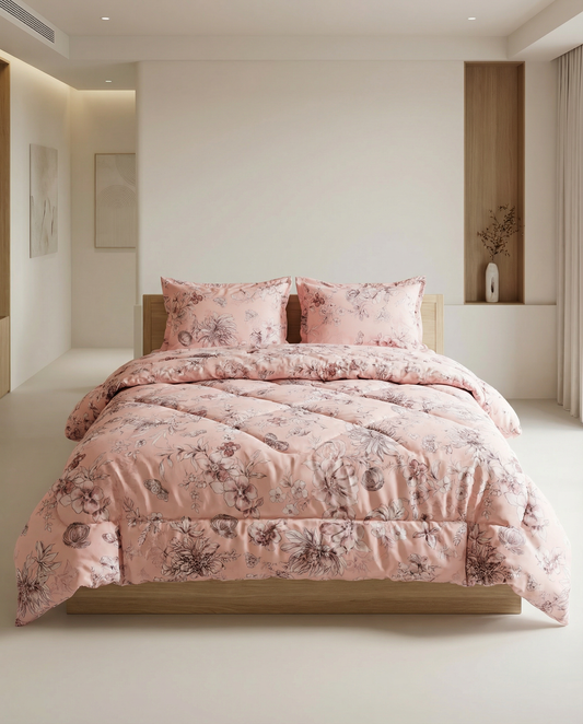 Reysha Digital Print Colour Premium Cotton Bedsheet - France's Fleurs De Paris ( Thread Count 400 )