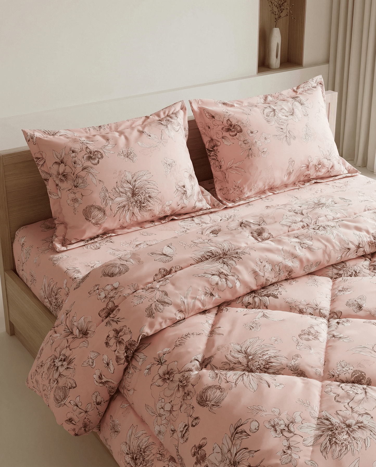 Reysha Digital Print Colour Premium Cotton Bedsheet - France's Fleurs De Paris ( Thread Count 400 )