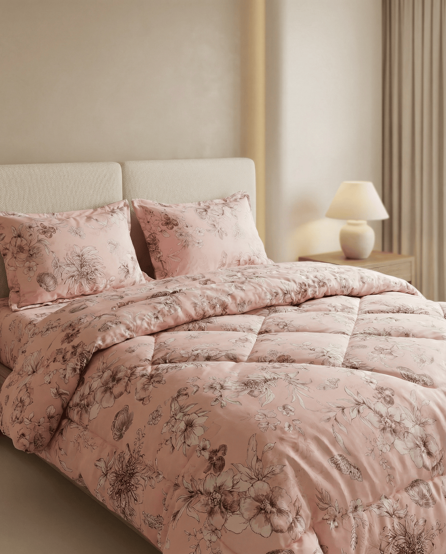 Reysha Digital Print Colour Premium Cotton Bedsheet - France's Fleurs De Paris ( Thread Count 400 )