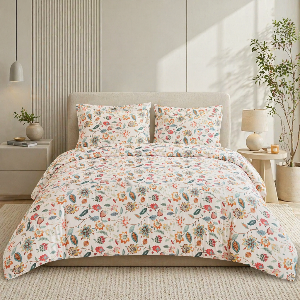 Reysha Digital Print Colour Premium Cotton Bedsheet -Iran's Persian Garden ( Thread Count 400 )