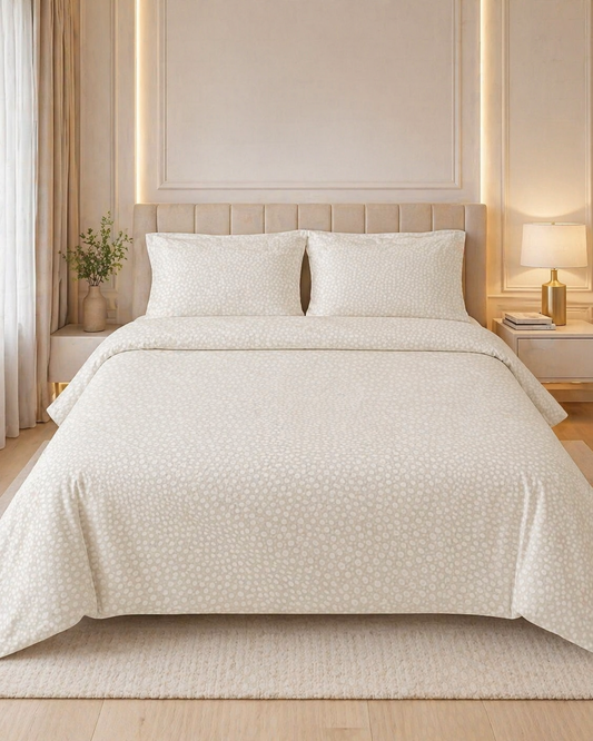 Reysha Digital Print Colour Premium Cotton Bedsheet - Polka Dots ( Thread Count 300 )