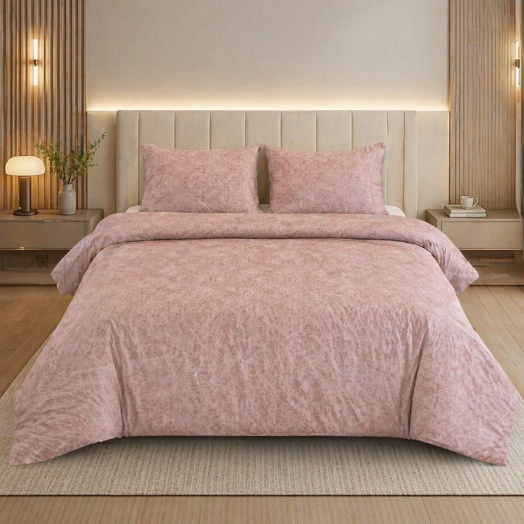Reysha Digital Print Colour Premium Cotton Bedsheet - Paisley Rose ( Thread Count 400 )