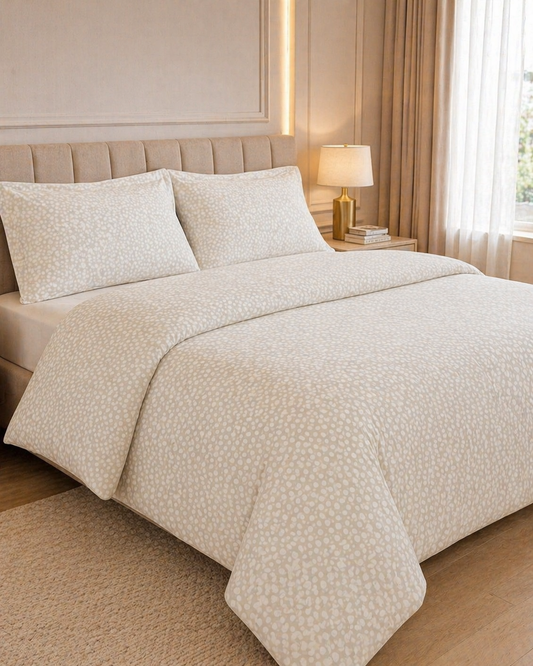 Reysha Digital Print Colour Premium Cotton Bedsheet - Polka Dots ( Thread Count 300 )