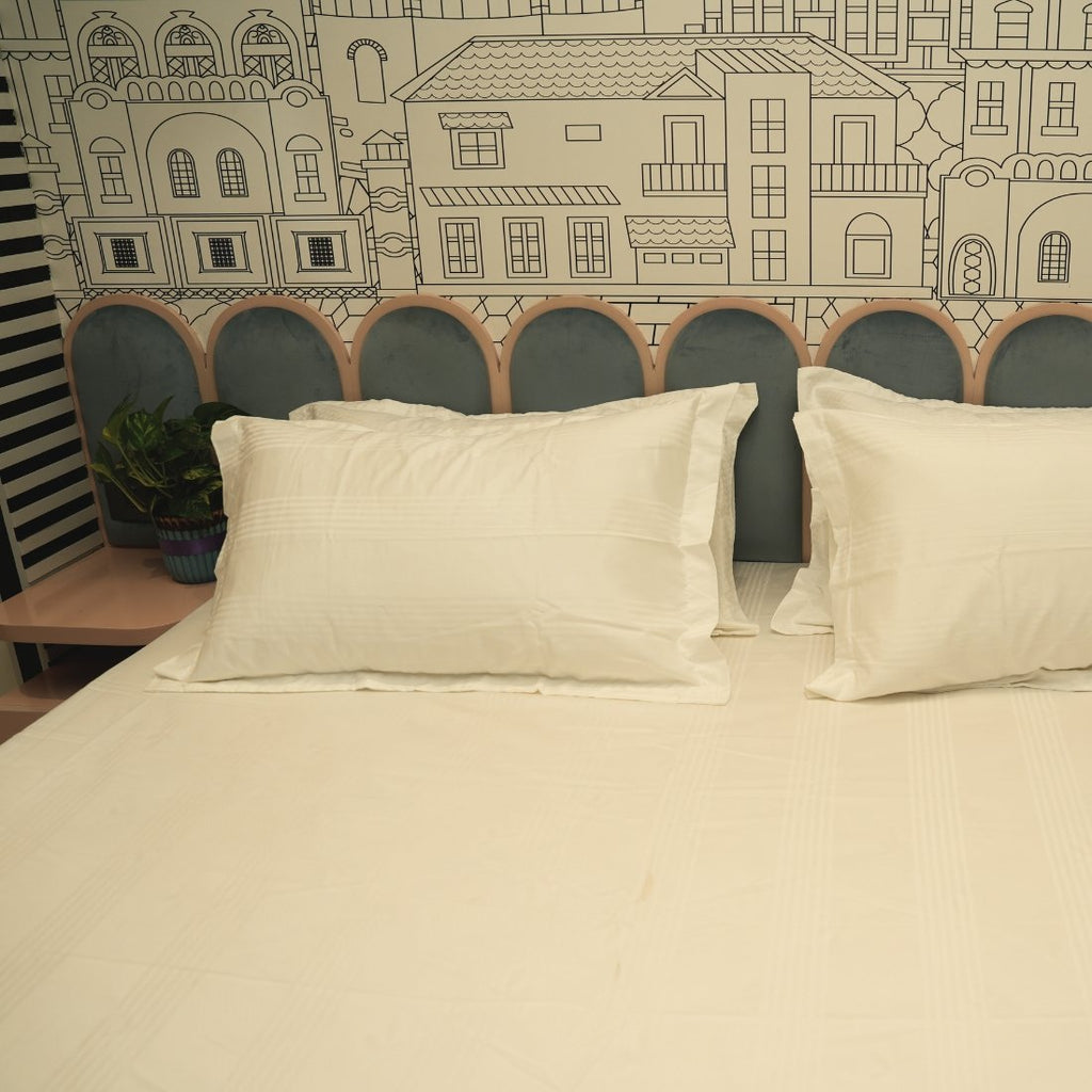 Jacquard Luxe Lines – Pearl White 400 TC