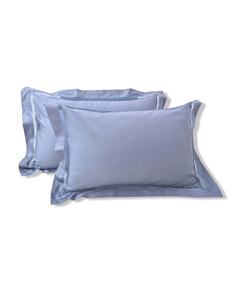 Reysha Solid Colour Premium Cotton Bedsheet - Midnight Blue ( Thread Count 300 )