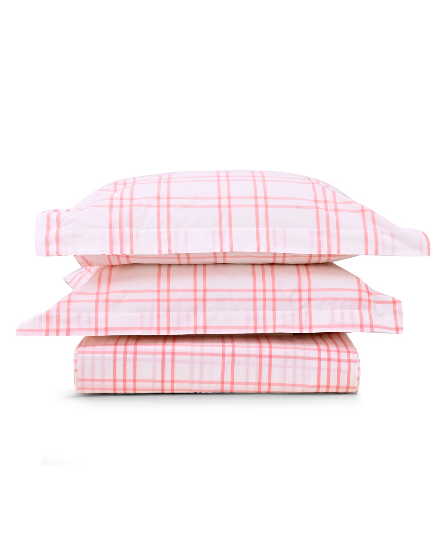 Reysha Digital Print Colour Premium Cotton Bedsheet - Scandi Blush Checks ( Thread Count 300 )
