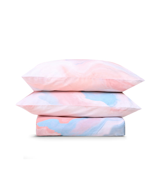 Reysha Digital Print Colour Premium Cotton Bedsheet - Marble Muse ( Thread Count 400 )