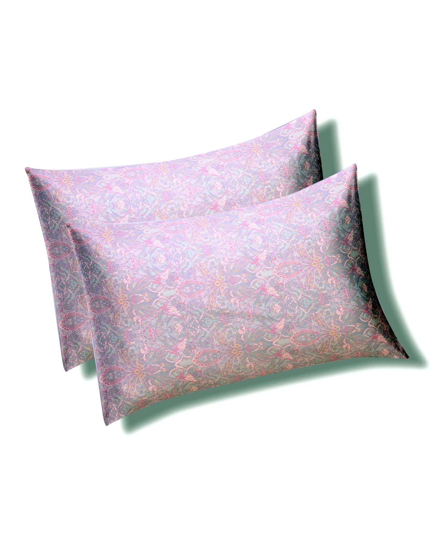 Reysha Digital Print Colour Premium Cotton Bedsheet - Paisley Sage ( Thread Count 400 )