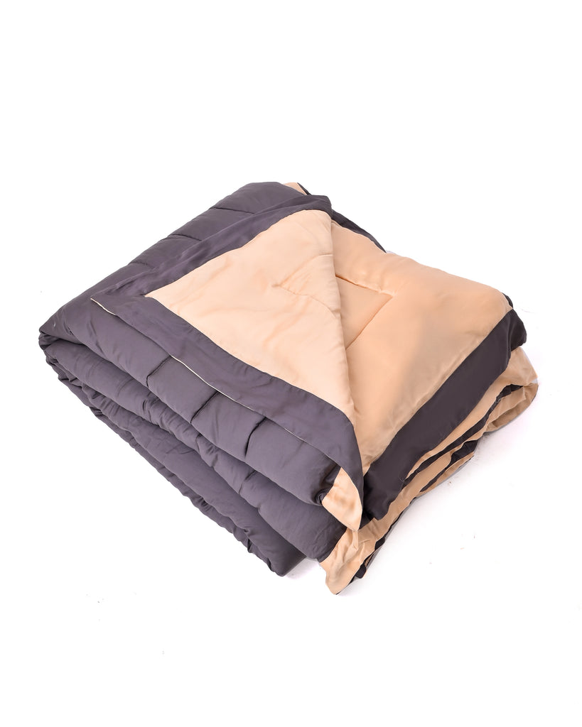 Reysha Comforter Premium Cotton - Cocoa & Beige ( Thread Count 320 )