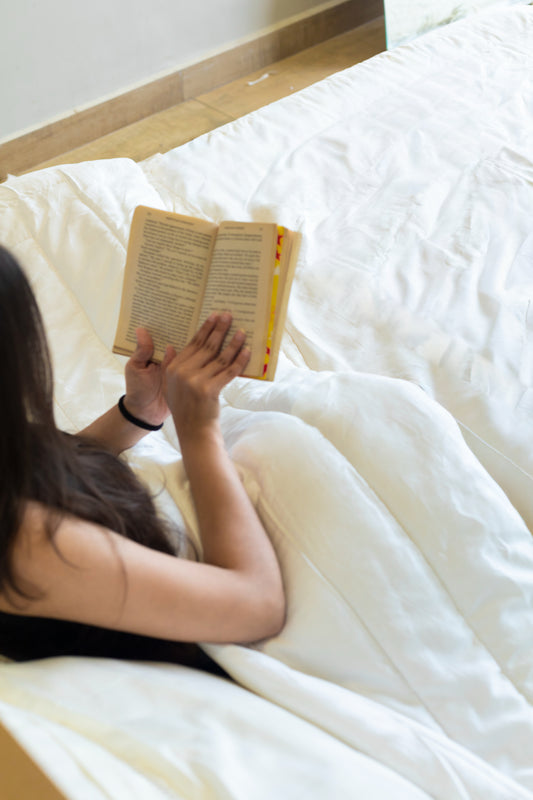 Reysha Comforter Premium Cotton - Beige & Cloud ( Thread Count 320 )